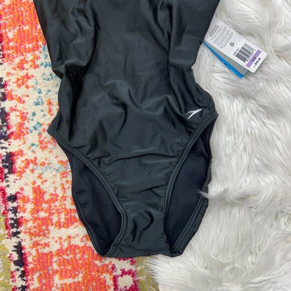 NEW Speedo Black One Piece Swimsuit 6 - Picture 4 of 5